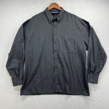 Vintage Sergio Valente Button Down Shirt Men XL Black Speckled Long Sleeve Retro picture
