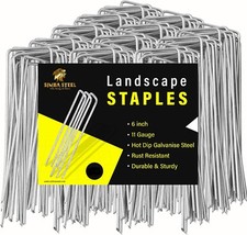 Landscape Staples 4/6/8/10/12 Inches 11 Gauge Galvanize Garden Stakes Fabric SOD picture