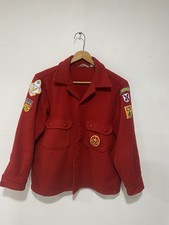 Vintage Woolrich Boy Scouts of America Jacket Red Wool Blend Scout Patches M picture