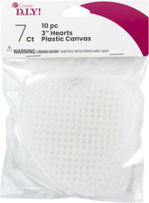 DIY 7 Count Plastic Stitching Canvas, 3 Inch Heart Shape, 10/Pkg, White picture
