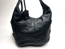 TIGNANELLO Black Leather Four Pockets Polished Hobo Shoulder Bag picture