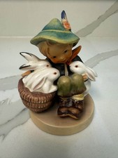 Goebel Hummel “Playmates” #185 Boy with Rabbits Figurine W. Germany Vintage picture