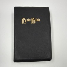 Holman KJV Handy Text Holy Bible Red Letter Genuine Leather Thumb Index 1947 picture