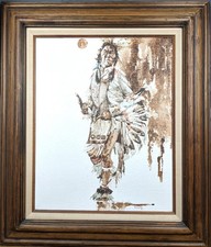 R Scott Signed Limited Edition Native American Dancer Print Framed Western Art picture