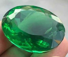 Colombian Huge Oval Cut Green Emerald 120+ Ct Natural Certified Loose Gemstone picture