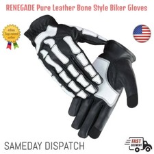 Biker Skeleton Bone Gloves Racing Cycling Motorcycle Mechanics Full Finger New picture