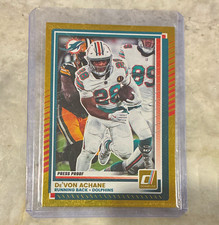 2025 Panini Donruss De'Von Achane Miami Dolphins #110 Press Proof Gold /50 picture