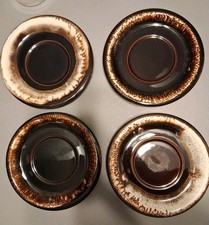 Vtg Pfaltzgraff Brown Drip Glaze Dessert Plates.  Set of 4  picture