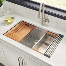 Ruvati 28-inch Workstation Ledge Undermount 16 Gauge Kitchen Sink- RVH8309 picture