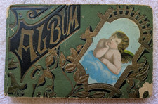 1907 Edwardian Scrap Album w/ Die-Cut Birds Roses German Made Autograph Book picture
