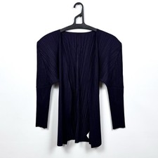 Pleats Please Issey Miyake Cardigan Pleatted Womens Purple Japan Jacket Size 3 picture