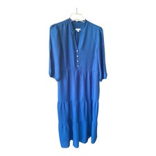 J. Jill Blue Maxi Dress (3/4 Sleeve Length)-Size S picture