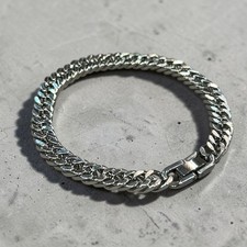 Men’s 8mm Cuban Link Bracelet Stainless Steel Silver 8” Hip Hop Chain Jewelry picture