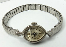 VINTAGE LADIES' ELGIN 17'J MANUAL WIND MODEL 21600 WRISTWATCH GRAY DIAL RUNS..,, picture