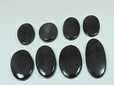 385Cts.Natural Black Tourmaline Oval Shape Cabochon Loose Gemstone 08Pcs Lot picture