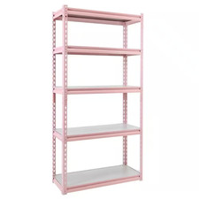 Pink 5-Tier Boltless Tier Height Adjustable Steel Frame Garage Storage Rack Shel picture