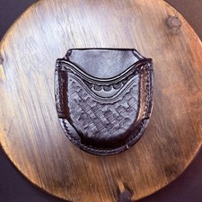 Don Hume Open Top Detective Handcuff Case Leather Duty Pouch Basketweave picture