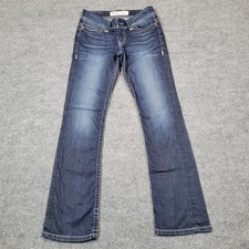 BKE Payton Bootcut Jeans Womens 26 Blue Dark Wash Stretch Embroidered Pants picture