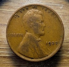 1927-P Lincoln Wheat Cent - Actual Coin Shown -  & Tracking INV#105 picture