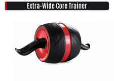 Extra Wide Ab Roller Wheel w/ Knee Pad Core Trainer Home Gym Fitness Black Red picture