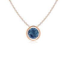 ANGARA 0.32Ct London Blue Topaz Pendant Necklace for Women in 14K Solid Gold (A) picture