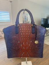 Brahmin Duxbury Melbourne Satchel Purple Wine Ombre Croc Embossed Bag Handbag  picture