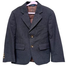 BROOKS BROTHERS Blazer Boys Size 6 Cotton Gray Houndstooth Preppy Suit Jacket picture