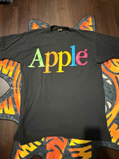 Vintage Rare Apple Computers Rainbow Logo Spell Out Single Stitch T-Shirt Sz XL picture