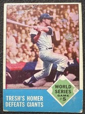 1963 TOPPS 1962 WORLD SERIES GAME 5 TOM TRESH HR #146 VG WRINKLES LITE DAMAGE picture