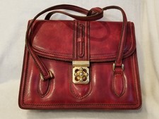 Vintage 1960s Pelletteria Clara Firenze Red Bag Descagni Lock Italy Italian Made picture