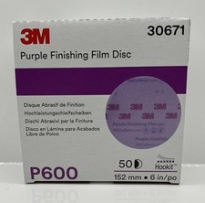 3M 30671 Purple Finishing Film 600 Hookit 6” Disc P600 (50 Discs) NEW GENUINE picture