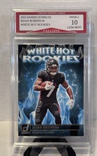 2023 Panini Donruss Bijan Robinson Falcons White Hot Rookies Graded Gem Mint 10 picture