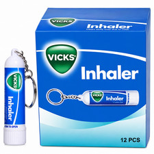 Vicks Nasal Inhaler Travel Size With Keyring Portable Pack of 12 0.02oz/0.5ml picture