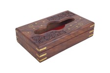 Anitque Home Office Decorative Wooden Tissue Box Napkin Organiser Holder ASORTED picture