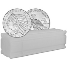 1/10 oz Golden State Mint Silver Round Incuse Indian .999 Fine Tube of 50 picture