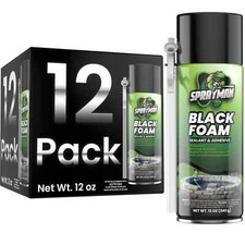 Sprayman Waterfall Foam Sealant Pond Foam Expanding Waterproof Black 2x12oz 12Pk picture
