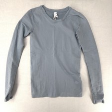 Athleta Momentum Long Sleeve Top Light Blue Seamless Thumbholes XXS 0234 picture