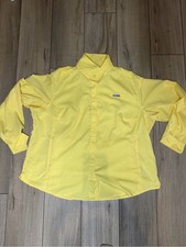 Columbia Men's Bright Yellow Button-Down Long Sleeve Shirt picture