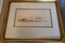 French Jean Auguste Vyboud (1872-1944) - Pencil Signed Etching - Reclining Nude picture
