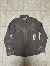 NWT Scully Women’s XS Western Pearl Snap Long Sleeve Floral Embroidered Shirt picture
