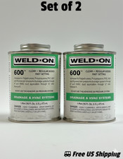 Weld-On 600 Contact Adhesive Clear 1 Pint 10077 Fast Setting Glue Set of 2 picture