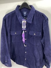 Gap Corduroy Shirt Men Sz 2XL XXL Navy Blue Button Long Sleeve Heavy Cotton NWT picture