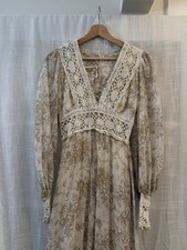 Vintage 70s Gunne Sax Floral Prairie Maxi Dress Crochet Lace Cottagecore picture