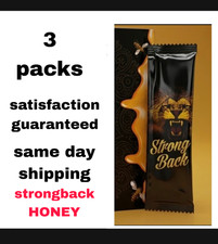 3 Strongback Organic Premium Natural Pure Honey w/ Jelly Bee Pollen Pack of 3 picture