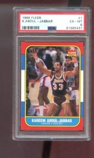 1986-87 Fleer #1 Kareem Abdul-Jabbar PSA 6 Graded Basketball Card NBA 86-87 1987 picture