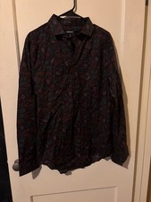 Express black floral button-up shirt Large picture