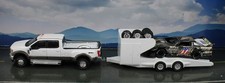 1:64 WHITE Parker Ramp Over Race Car Trailer for ADC Dirt Late Model Diecast NEW picture