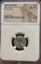 Sept. Severus AR Denarius – NGC Ancients Certified–Roman Empire Silver Coin–Ch F picture