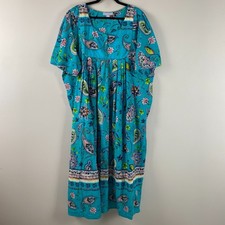 Only Necessities Bib-Front Short Sleeve Maxi Lounger Dress Size 2X Petite Floral picture