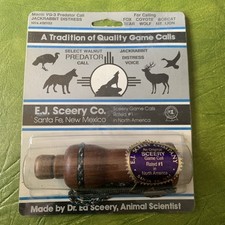 Vintage Dr Ed Sceery Predator Call Walnut NOS Hunting Fox Coyote Wolf Mt Lion picture